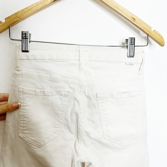 MADEWELL Cali Demi Boot Jeans women's Pure White crop mid rise stretch AJ195 28 - Picture 6 of 10